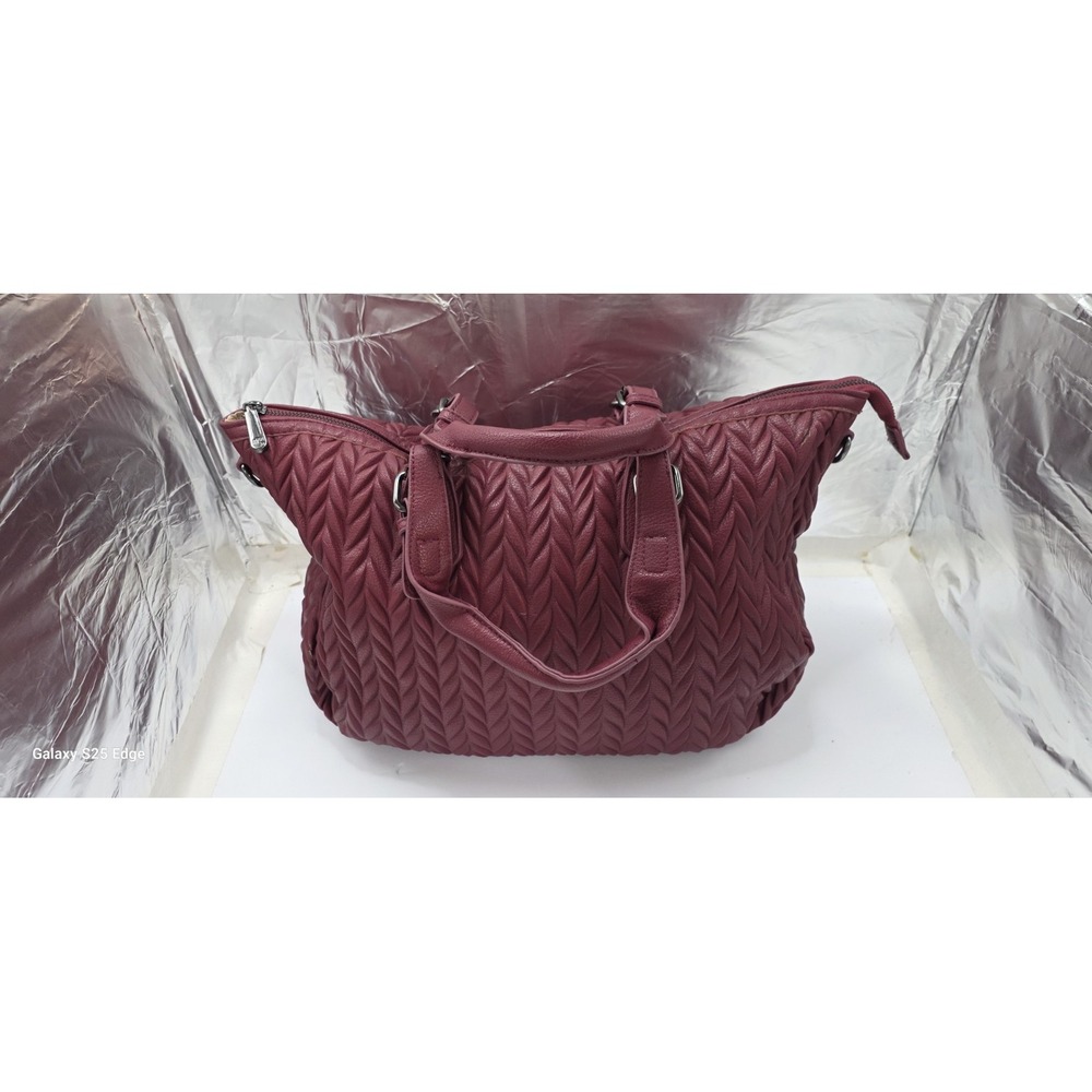 EUC PU Charming Charlie Dark Wine Maroon Purse Handbag CC # 00144963